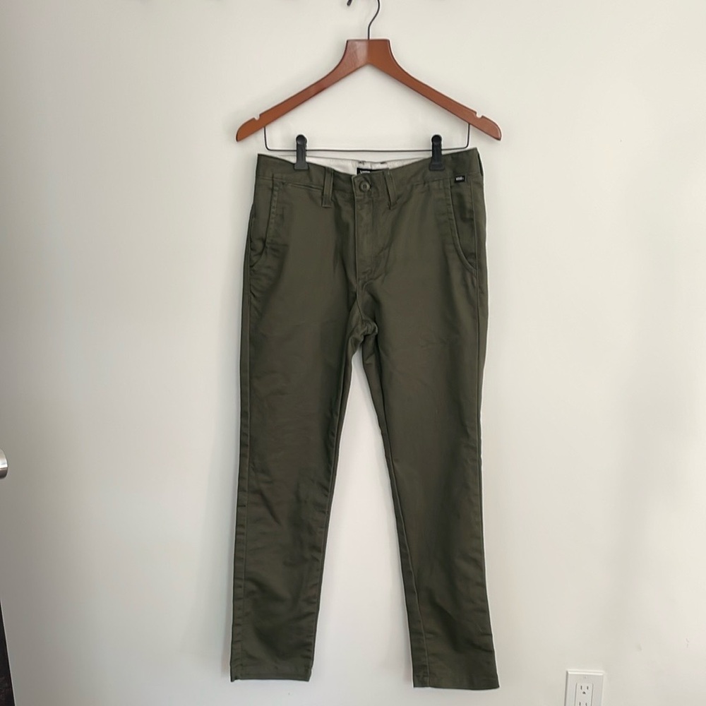 Vans Green Authentic Chino Khakis Classic Style